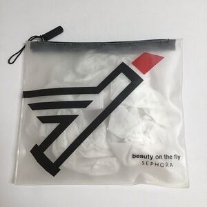 Sephora Red Lipstick Travel Bag Jet Beauty on the Fly Reusable Plastic Cosmetics